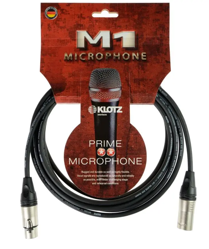 Klotz mikrofonkábel, 7,5 m –  Klotz XLR3M - XLR3F csatlakozók, + MY206 fekete kábel