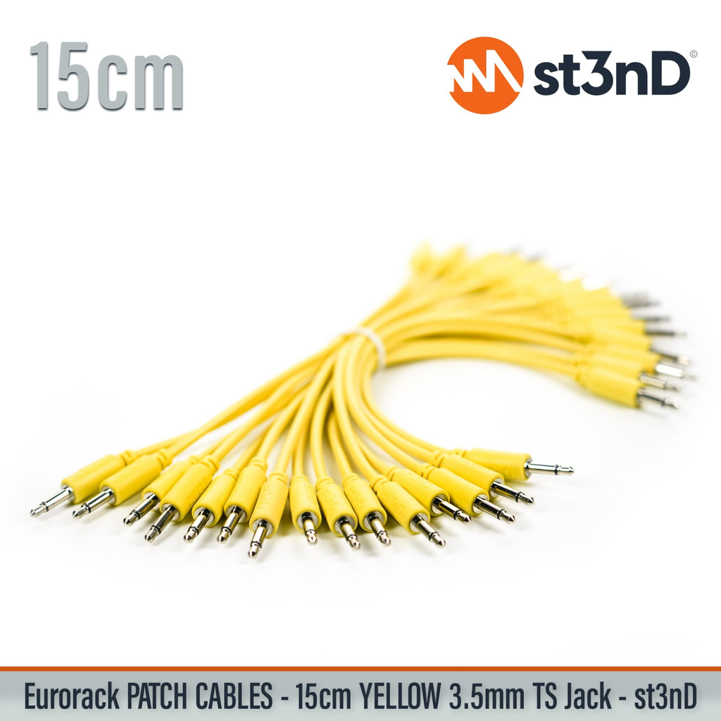 st3nD Eurorack Modular Patch Cable - 15cm YELLOW - 15 PCS/Pack