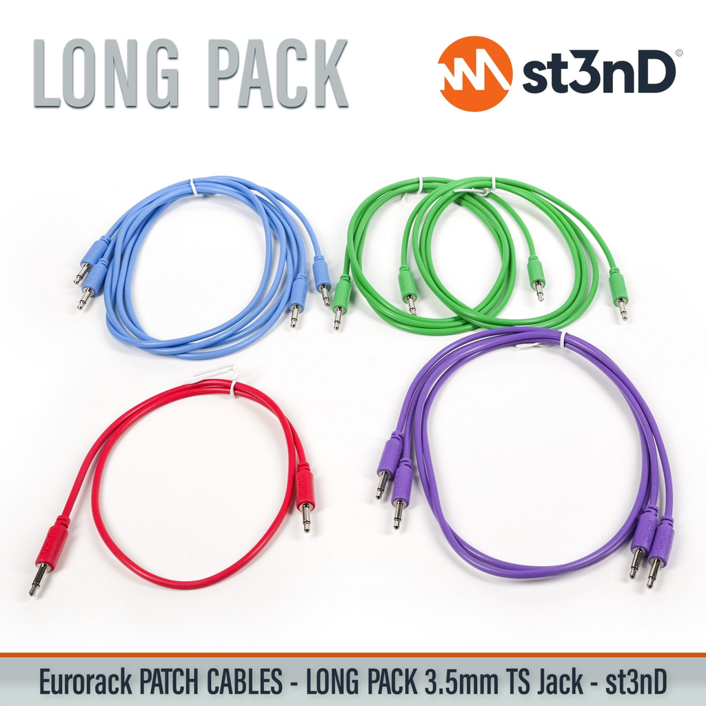 st3nD Eurorack Modular Patch Cable - LONG SELECTION - 7 PCS/Pack