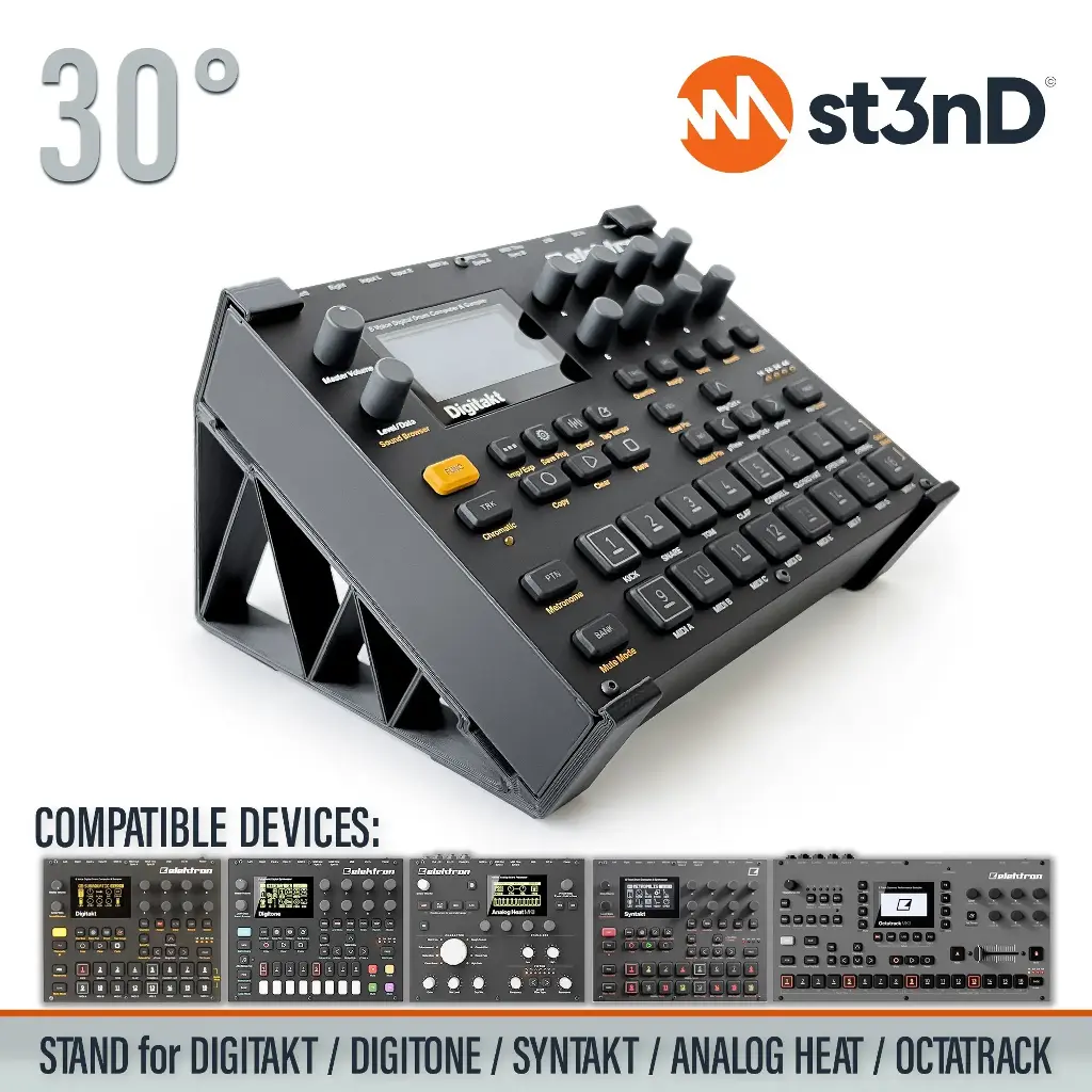 St3nD Elektron Digitakt/Digitone/Analog Heat Mk1 & Mk2/Octatrack Mk2 - 30° Stand