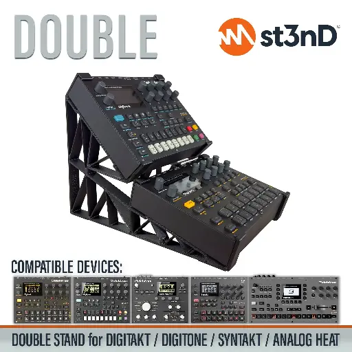 [ABS11142] St3nD Elektron Digitakt/Digitone/Analog Heat Mk1 & Mk2/Octatrack Mk2 - Double Stand
