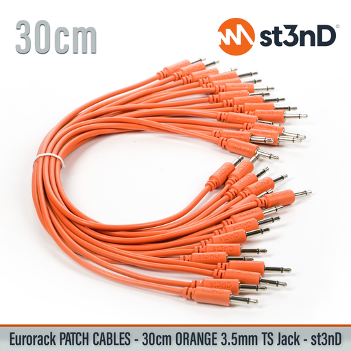 [ABS11489] st3nD Eurorack Modular Patch Cable - 30cm ORANGE - 15 PCS/Pack