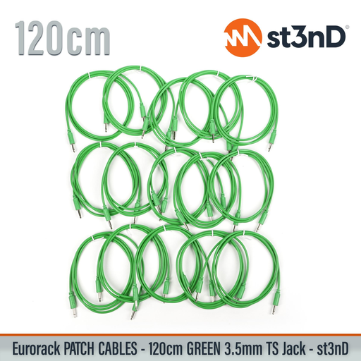 [ABS11493] st3nD Eurorack Modular Patch Cable - 120cm GREEN - 15 PCS/Pack